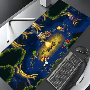 Pixel Art Retro Design Large Gaming Mouse Pad, Gaming Desk Accessory, Bit Campfire Desktop Drotection Pad, Washable Rubber Pad Non-Slip Lock Edge Multi-Size Mouse Pad Suitable For Home Office, Good Gift for Family and friends