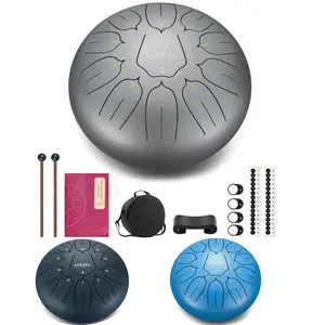 LEKATO Steel Tongue Drum, 10 Inch 11 Notes, Alloy Drum D Major, Beginner Zen Drum, Percussion for Meditation Yoga Musical Education, Best Gift for Adults