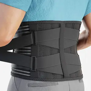 Adjustable Lower Back Brace with 6 Steel Stays – Lumbar Support Belt for Pain Relief, Waist Trainer for Posture Correction, Lifting & Fitness for Men & Women