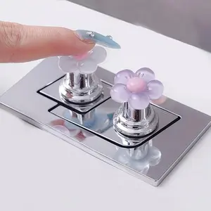 Elegant Floral Cartoon Toilet Flush Handle, Universal Toilet Tank Lever Easy Push Button, Stylish Bathroom Accessories for Modern Toilets