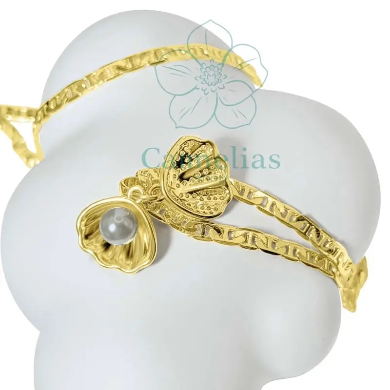 Chain 20 Inches Long with Oyster Pendant and Artificial Pearl Cod 7030 Jewelry Accessory