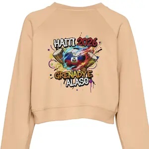 GRENADYE Ladies CROP TOP  Raglan Pullover Fleece