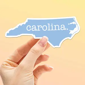 Light Blue North Carolina Sticker - Cute NC Decal