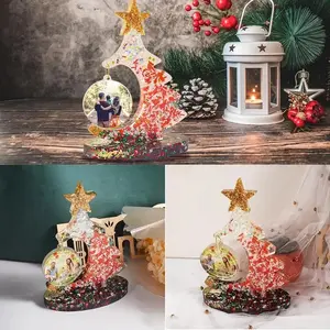 Christmas Tree Photo Frame Silicone Mold, Heart Shape Silicone Mold for Epoxy Resin DIY Projects, Christmas Display Mould, Home Decoration, Ornaments