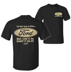 Ford Classic Oval Logo T-Shirt, Vintage Style Car Enthusiast Apparel for Men, Retro Cool Graphic Tee for Auto Show & Casual Wear