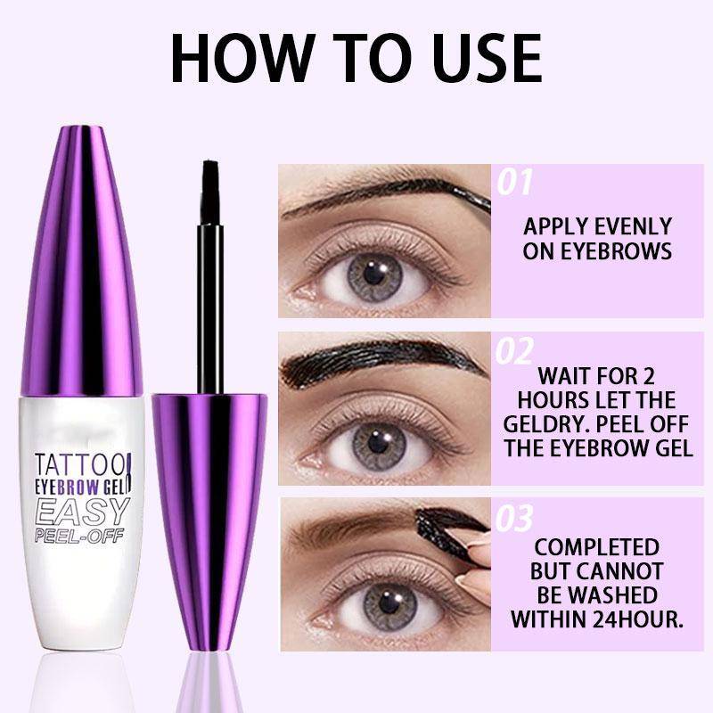 Easy Peel-Off Eyebrow Gel Sweatproof Natural Semi-Permanent Black or Brown Tint for All SkinTypes Makeup Cosmetic #birthday gift