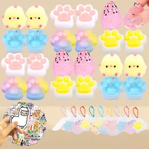 Taba Squishy Pack 24 Pack – Kawaii Squishies with 50 Stickers, Fidget Toys for Kids 4-8 8-12, Treasure Box Prizes for Classroom, Goodie Bag Stuffers, Party Favors for Boys & Girls