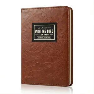 Men’s Devotional Daily, Brown Faux Leather Bible Prayer Tracking Diary,365 Reflections to Strengthen Faith