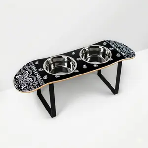 PAWSley Black Skateboard Dog Bowl (XL Tall)