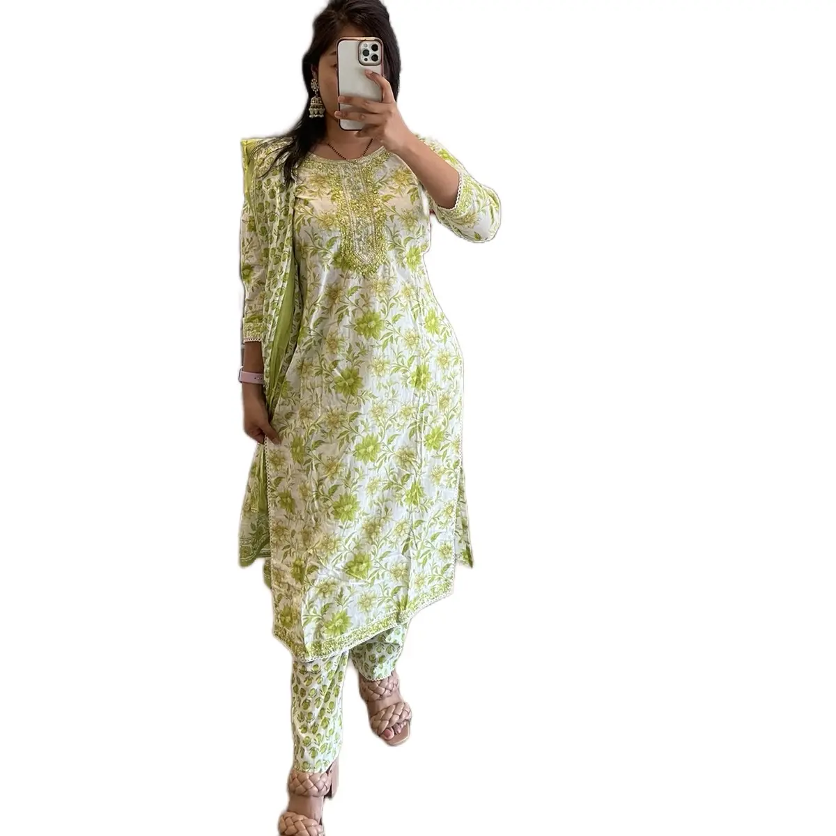 Embroidered Cotton Salwar Kameez for Women with Matching Dupatta | Traditional Pakistani Style Women's Clothes, Comfortable Formal-Casual Ethnic Outfit, Elegance, Outfits