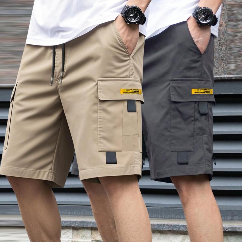 2 Pieces Men's Shorts, Casual Loose Shorts, Perfect Choice, Large Pocket Work Shorts, Summer Work Five-Point Pants