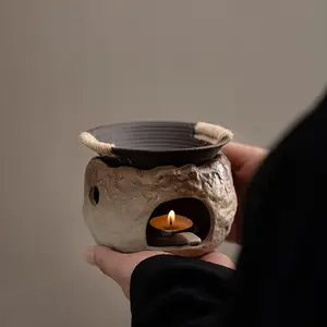 Classical Stove Type Dry Burn Essential Oil Lamp, Candle Lavender Peel Coffee Bean Plant Heating Ceramic Diffuser