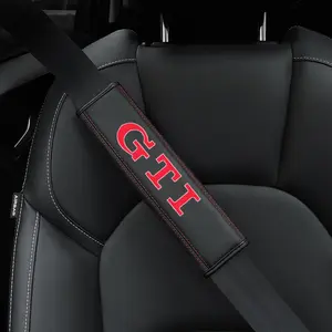 GTD For VW Volkswagen Golf 3 4 5 6 7 8 R MK4 MK7 MK6 MK5 1pc Cowhide Car Interior Seat Belt Protector Cover For car Auto Acces