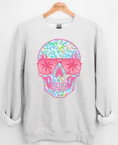 Summer Leopard Skull Graphic Top