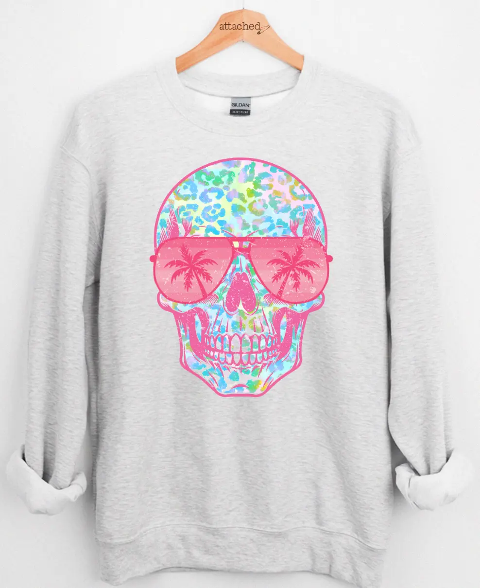Summer Leopard Skull Graphic Top Summer Leopard Skull Graphic Top