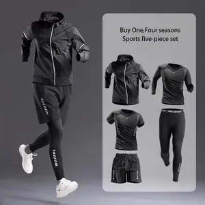 Men’s New Sports Set (1–5 pcs), All-Season Running/Cycling/Fitness Quick-Dry Jogging Training Tracksuit, Sporty Style