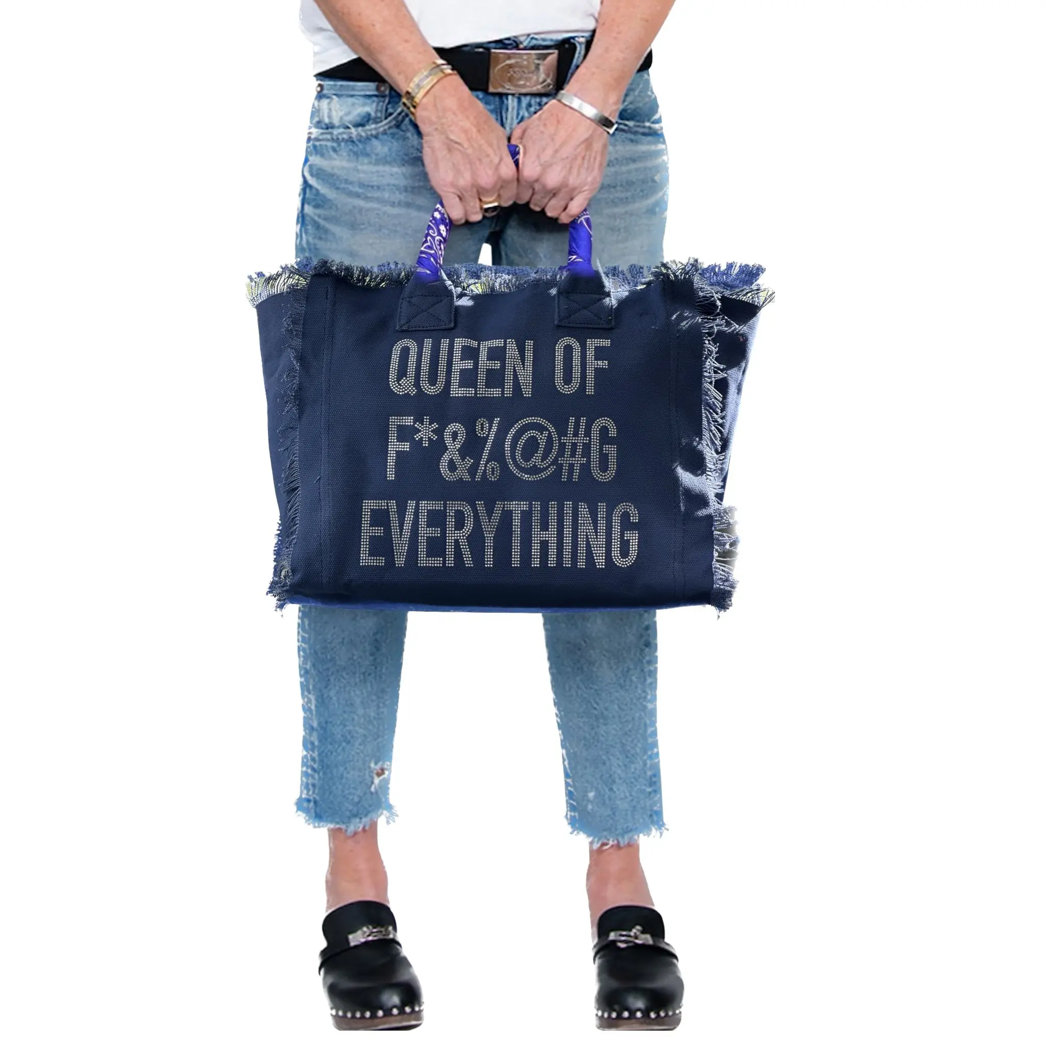 Queen of F*&%@#G Fringe Canvas Bag