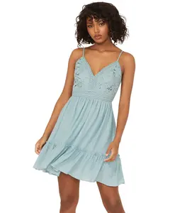 Shyanne Women's Bustier Tie Back Lace Mini Dress - Swsu25d72-Aqu