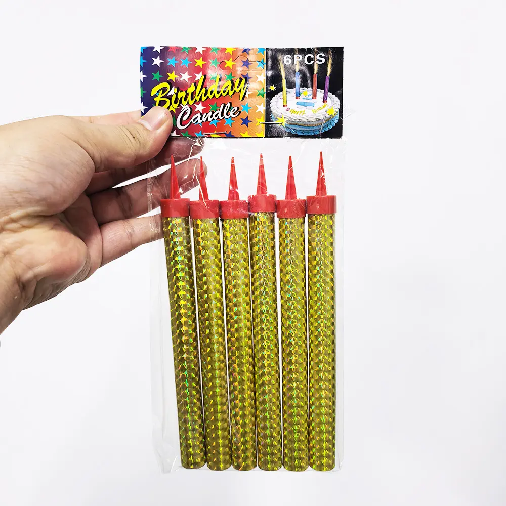 Cake Decorations (6-12-24Pack), Smokeless Sparkle Toppers, Gold Cake Decorations, Photo-Worthy Home & Party Festive Supplies