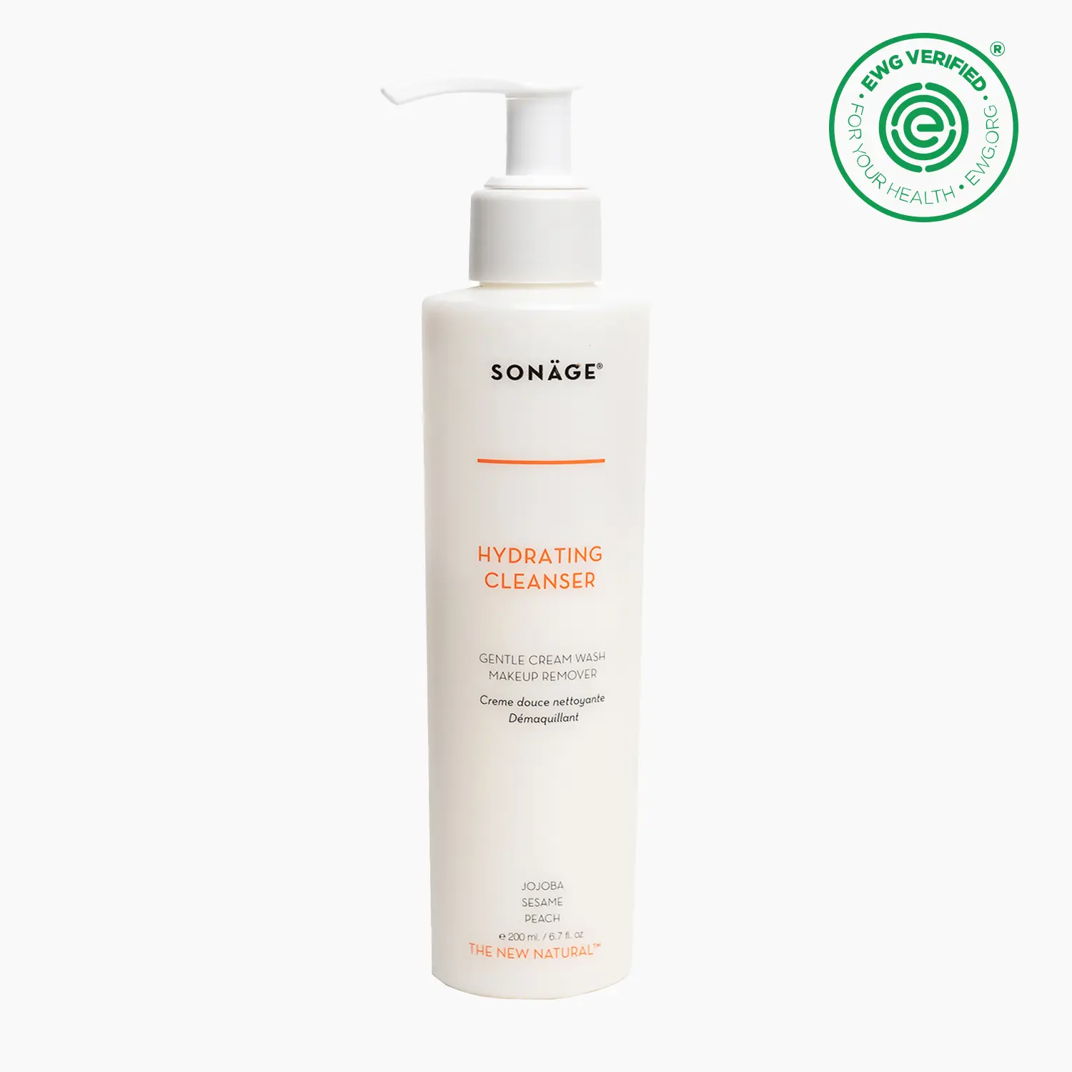 Sonage Hydrating Facial Cleanser for All Skin Types | Gentle Cream Face Wash & Makeup Remover with Aloe, Chamomile & Vitamin E | Non-Stripping, Moisturizing Daily Cleanser