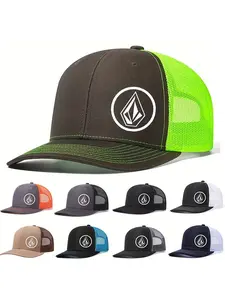 1pc Unisex Trucker Hat Printing Mesh Baseball Cap Richardson Slightly Curved Brim Baseball Cap Adjustable Dad Hats Outdoor Mesh Breathable Sun Hat Gift for Men Women