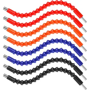 8 count Flexible Drill Bit Extension 1/4" 11.6 Inch Superbit Extensions for Drills  Soft Shafts  Hex Soft Shaft Flexible Shaft Extension Bit for  Drill Connection