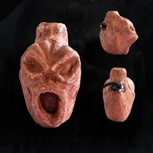 Aztec Death Halloween Roaring Handmade Sound Monster Flute Children's Whistle Mini Ghost Wind God Clay Death Whistle Screaming