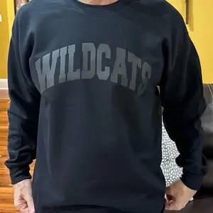 Black on black wildcats crew neck sweatshirt