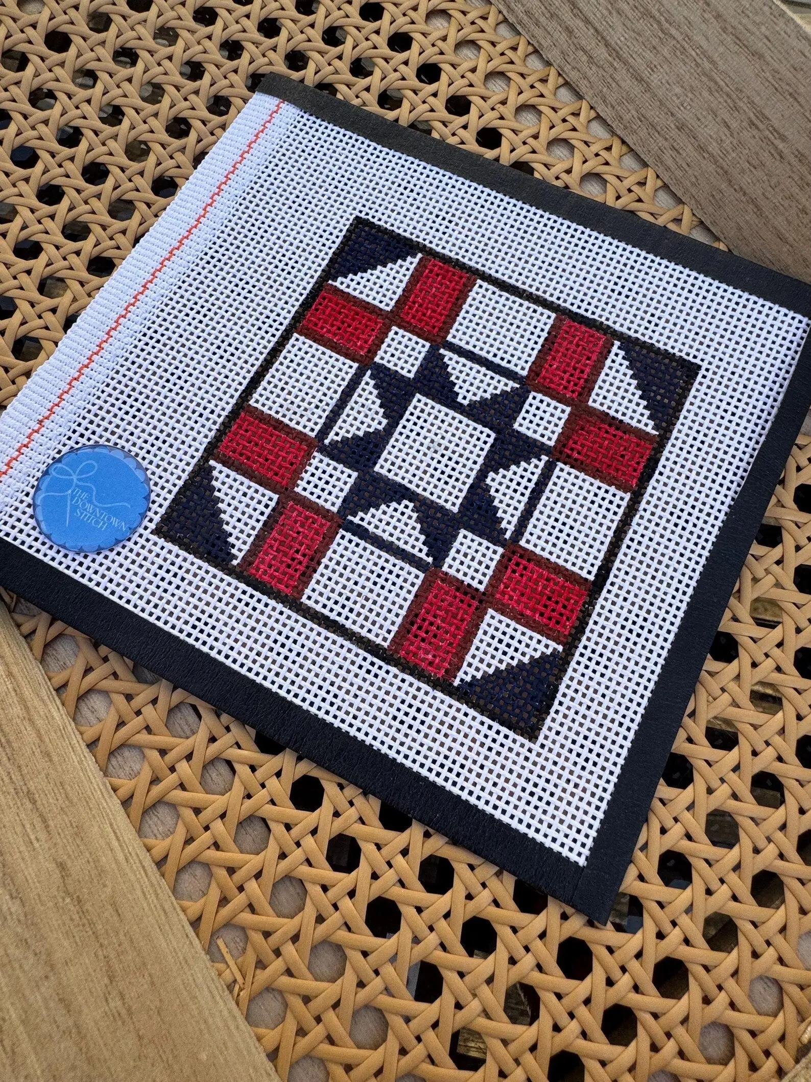 Needlepoint - Army Star Quilt Square
