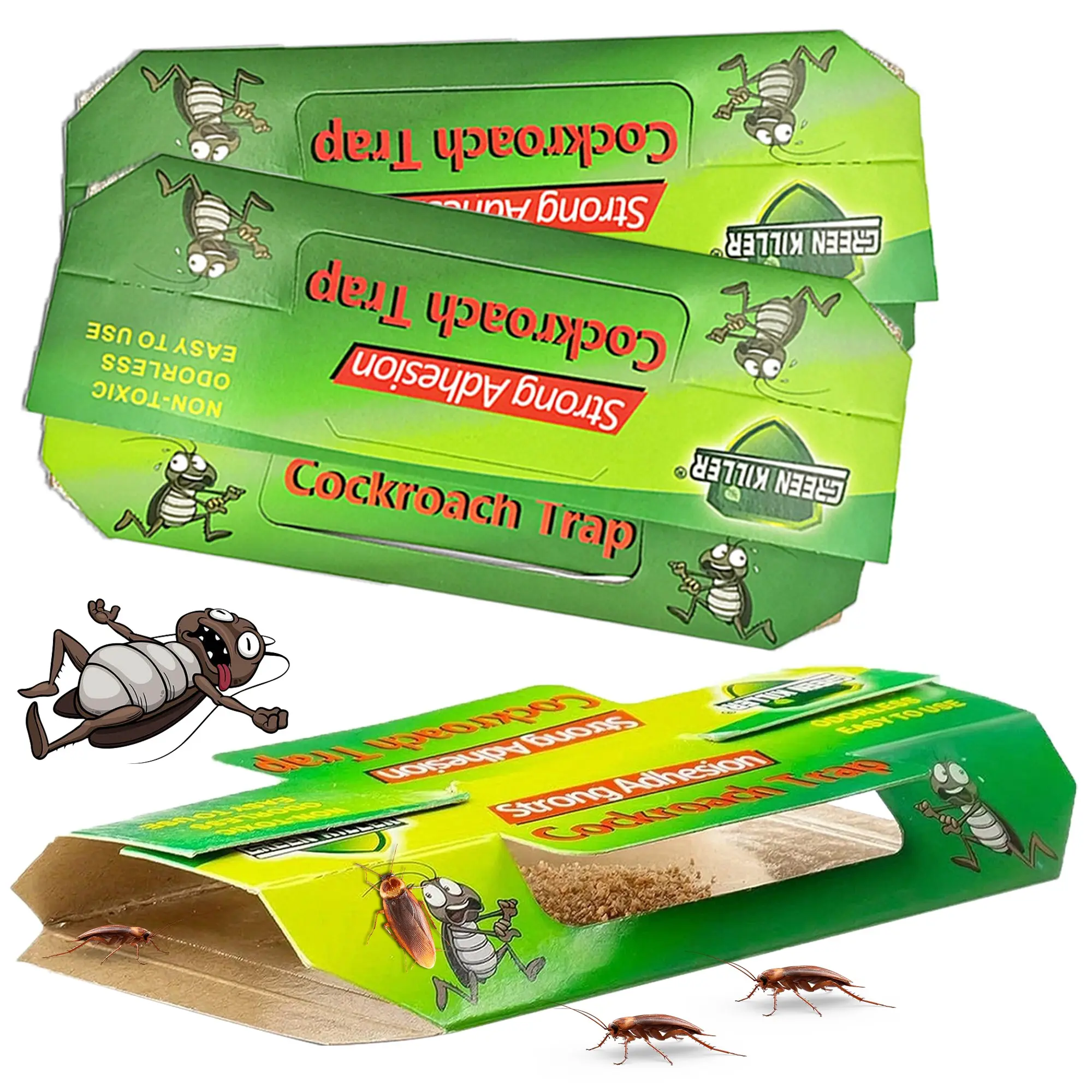 Cockroach Traps, Non-Toxic Sticky Boards, Indoor Pest Control, Multiple Entrances, No Bait, Power-Free, for Apartments & Dorms, Bug Traps Indoor For Home, Cockroach Solution, Cockroach Killer