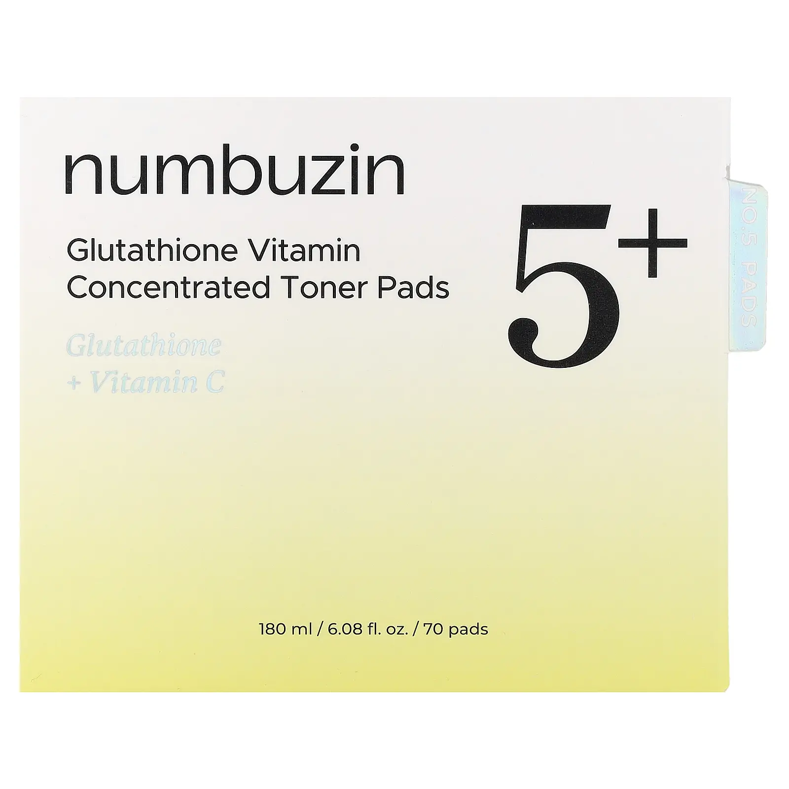 numbuzin no 5 glutathione vitamin concentrated pad 180ml 70pads No.5 Spot-Fading Duo main image 1
