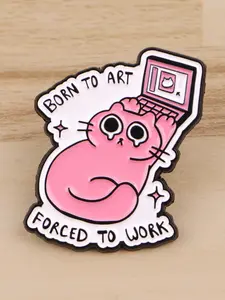 Crying Work Cat Cartoon Enamel Brooch, Cute Animal DesignBadge, Elegant Women Fashion Accessory, Perfect Gift for Friends and Colleagues, Durable Metal Pins
