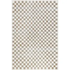 Lulie Checkered Machine Washable Area Rug