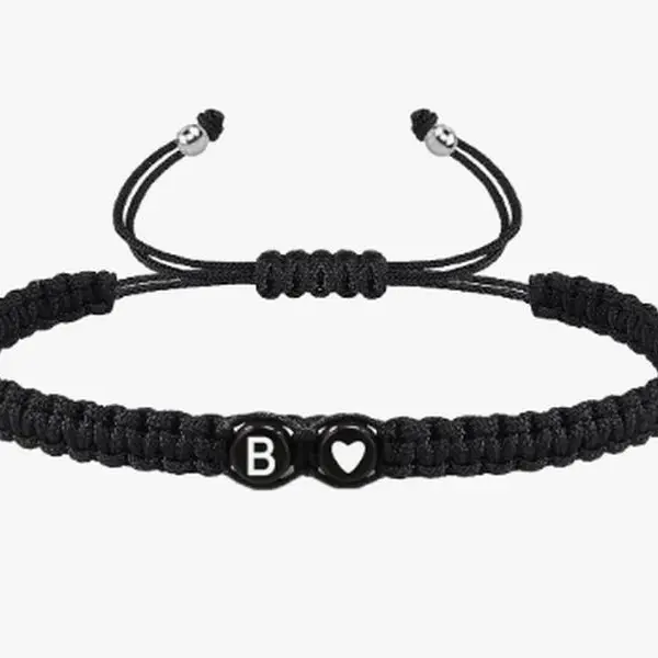 Letter Charm Beaded Matching Bracelet for Couple - Elegant Alphabet Charm Beaded Bracelet for Women & Men - Casual New Trendy Promise Bracelets Jewelry - Perfect Birthday Gift - UK Manufactured