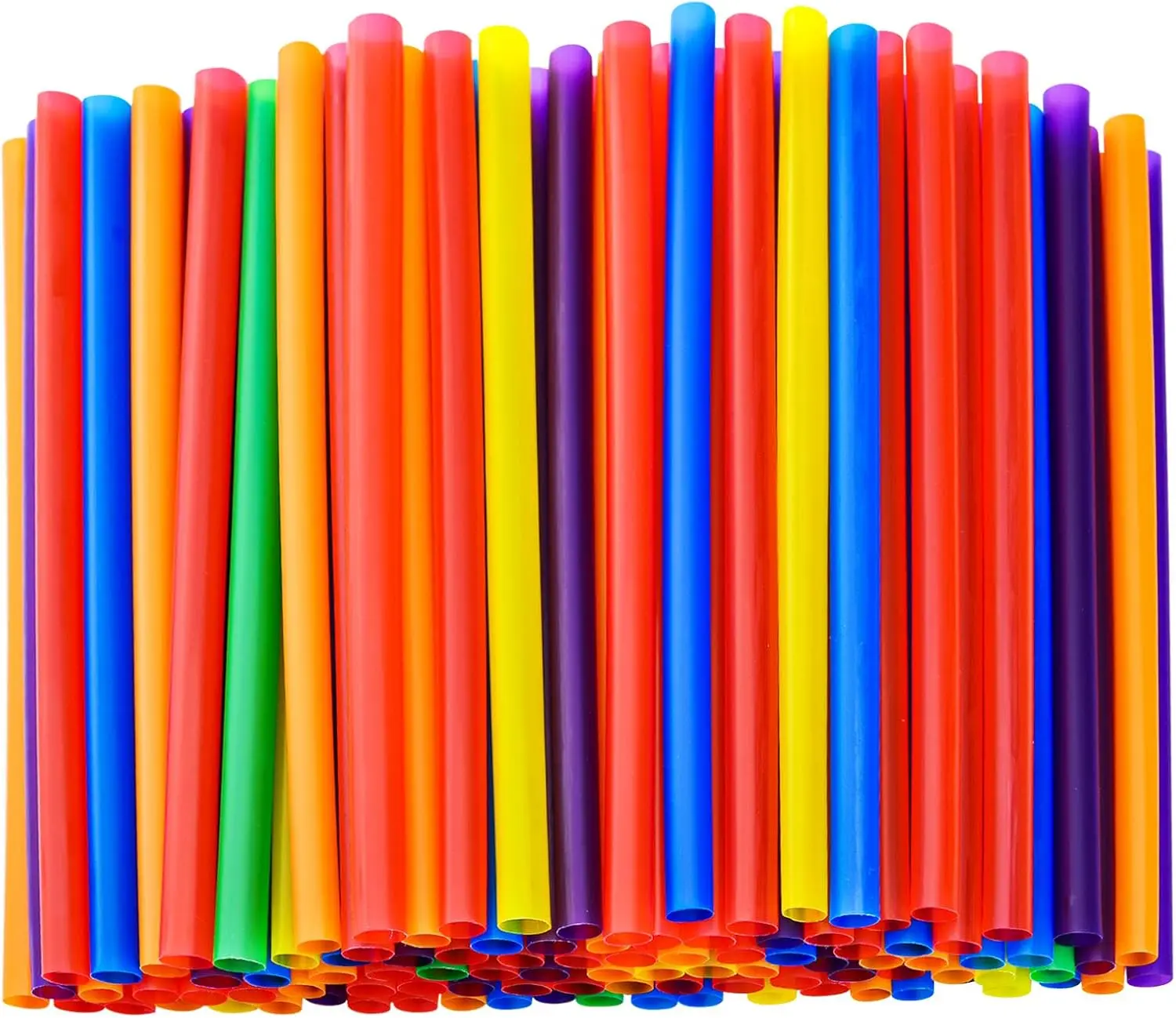100pcs Disposable Plastic Smoothie Straws - 0.4in Diameter x 8.5in Long, Large-Mouthed Utensils for Kitchen, Bars, Restaurants