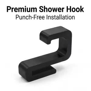 Fan towel No-drill bathroom glass door hook, strong load-bearing, quick installation, towel and bath towel hook, bathroom glass door hook