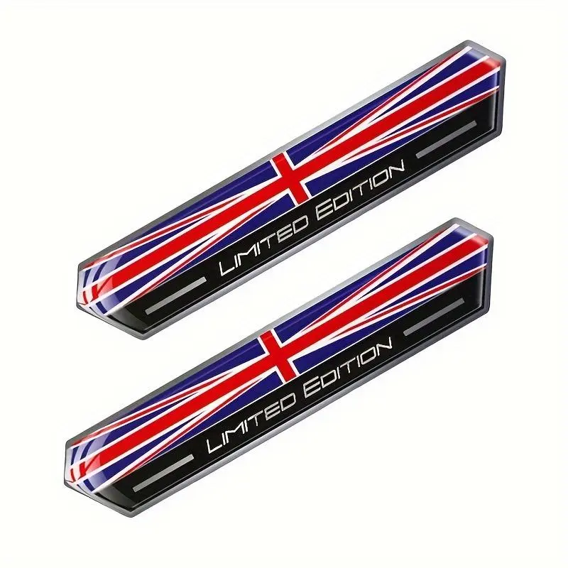 2pcs Union Jack Limited Edition UK GB Flag Car Stickers Emblem Great Britain United Kingdom Decals Truck Truck Car Motorcycle