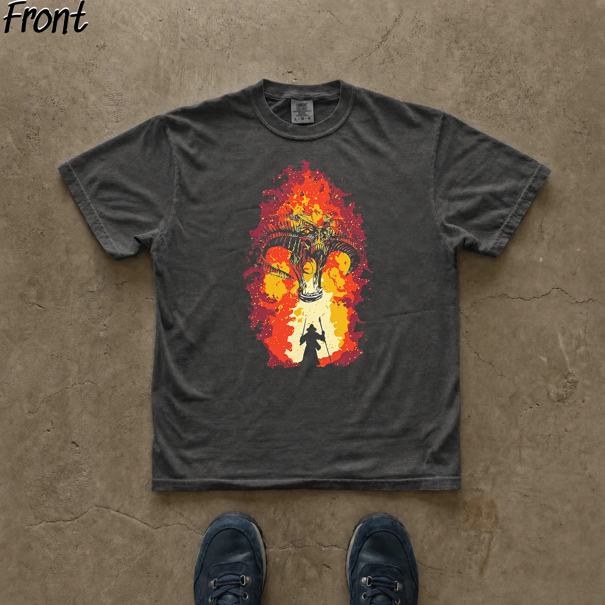 Gildan Men's Vintage Lord of The Rings "You Shall Not Pass" Graphic T-Shirt - Fitted Round Neck Short-Sleeve Menswear Top, Casual All-Season Streetwear Tshirt