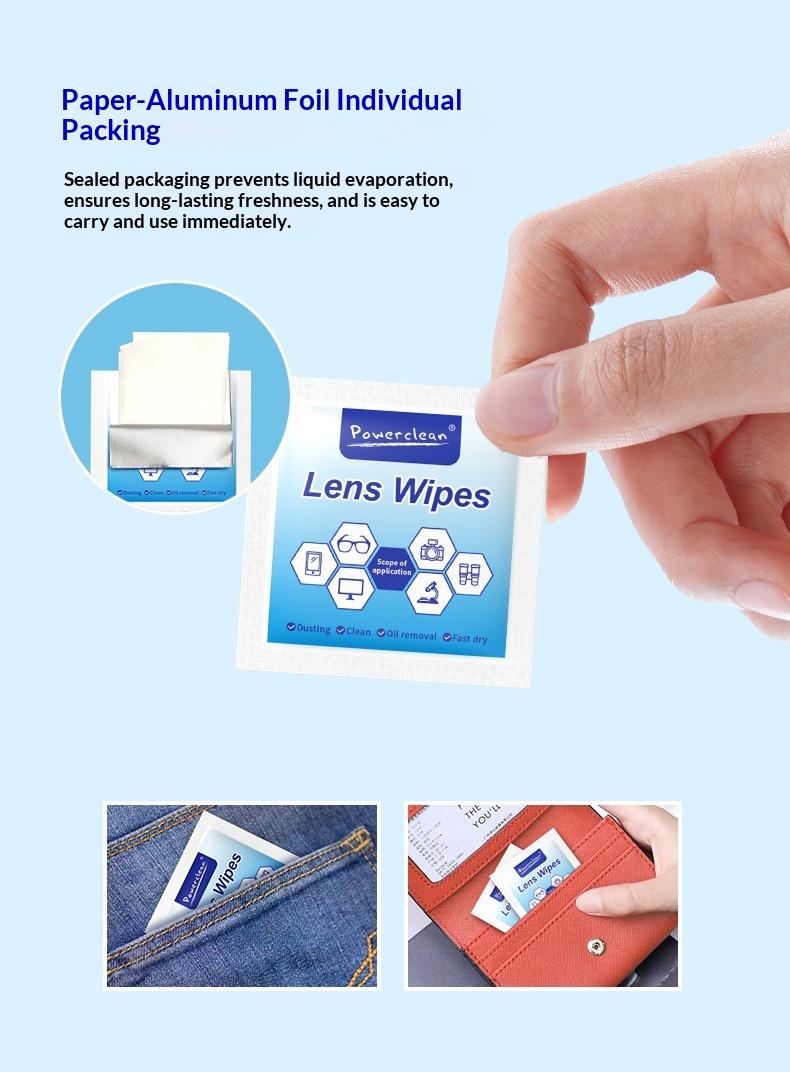 Portable Individually Wrapped Lens Wipes 100 Pack, Multi-Use Cleaner for Glasses, Cameras & Goggles | Streak-Free, Anti-Scratch, Long-Lasting Anti-Fog Cleaning Smartphone Protection, Anti-Fingerprint