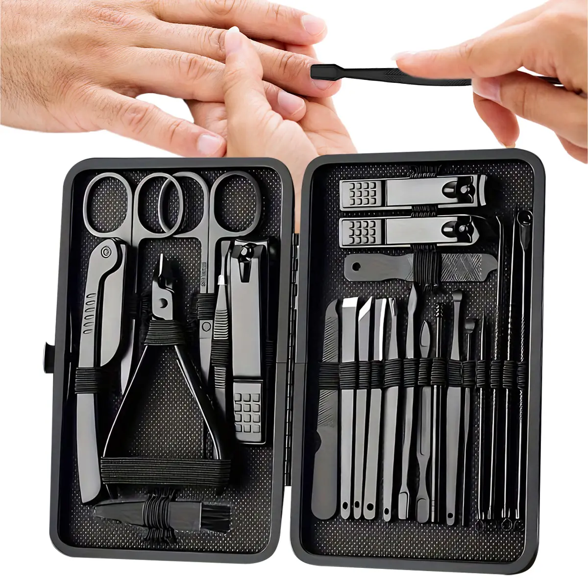 ISEMENA Professional Nail Clipper Set with Storage Case,8 Counts/24pcs/15pcs  Personal Care Tools Accessories Finger and Toe,Nail Care Tool for Home & Travel, Body Care - Christmas/New Year Gifts