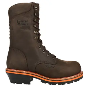 Chippewa Mens Thunderstruck 10 Inch Waterproof Insulated Composite Toe Logger Lace Up  Work/Duty - Brown