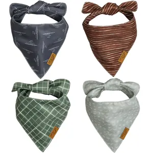 Remy+Roo Dog Bandanas - 4 Pack | Logan Set | Premium Durable Fabric | Unique Shape Dog Birthday Bandana, Multiple Sizes Offered pet christmas