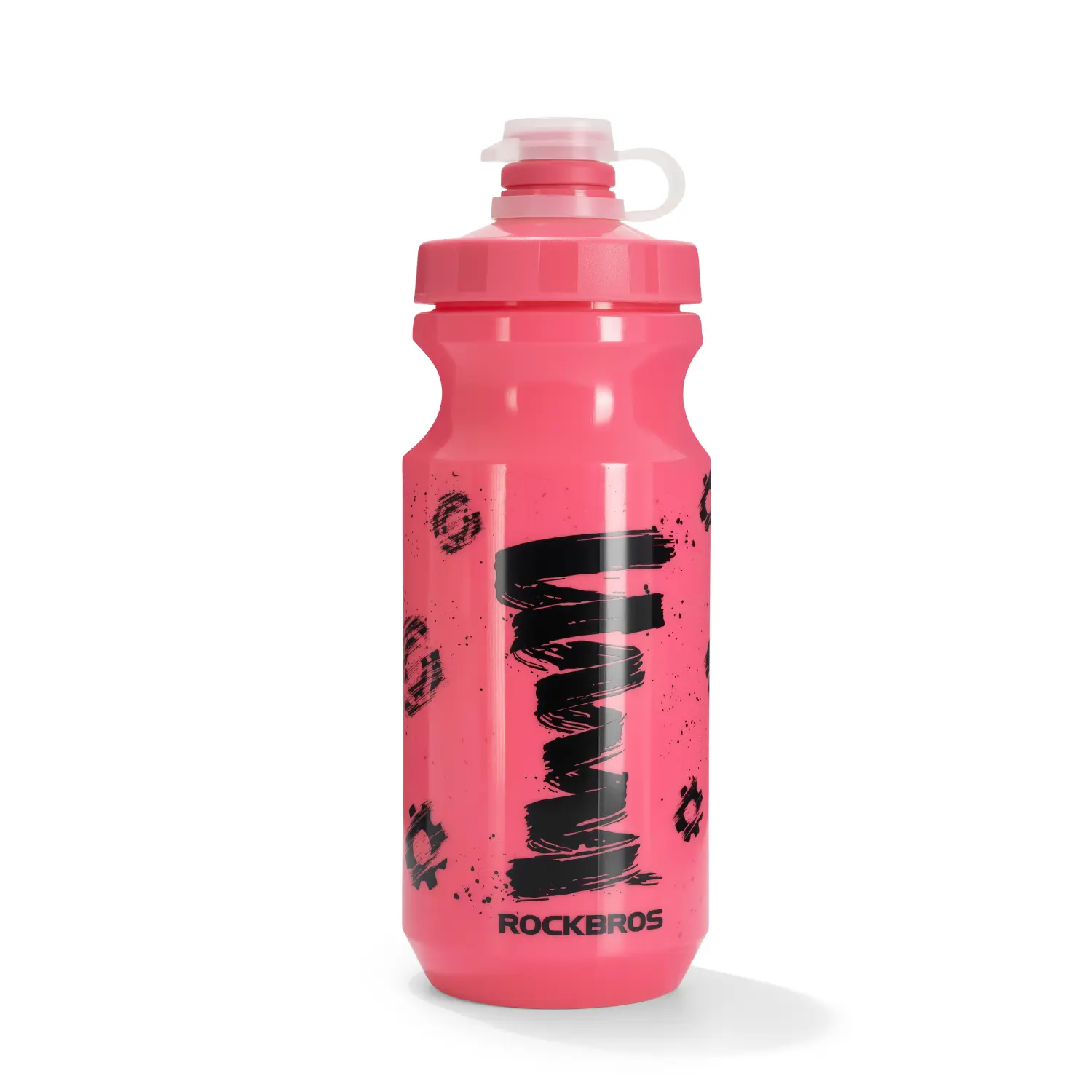 ROCKBROS Heart Shape Squeeze Bike Water Bottle, 20oz / 600ml BPA-Free PP5 Plastic, Ergonomic and Leak-Proof with Dust Cap for Cycling