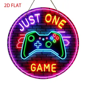 Just One Game Neon Sign, Creative Video Game Controller Pattern Neon Sign, Wall Decor for Home, Bar, Coffee Shop, Garage, Game Room Decor, Led Neon Lights