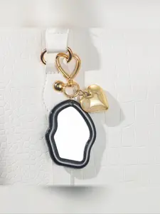 Y2K Acrylic Cloud Mini Mirror Keychain, Heart Pendant, Elegant Fashion Accessory, All Seasons, No Choking Hazard