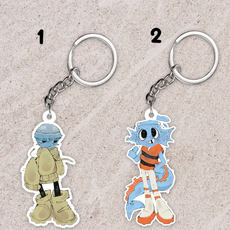 Dandy's world keychain: Gigi and Finn, Gigidandysworld, Finndandysworld