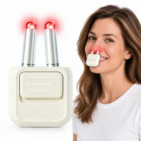 SooRadiant Red Light Nasal Soother, 10 Min Therapy For Sinus Comfort , Adjustable Light Rods for Nasal Fit, Portable Soothing Device For Dry Nose, Gifts for Family
