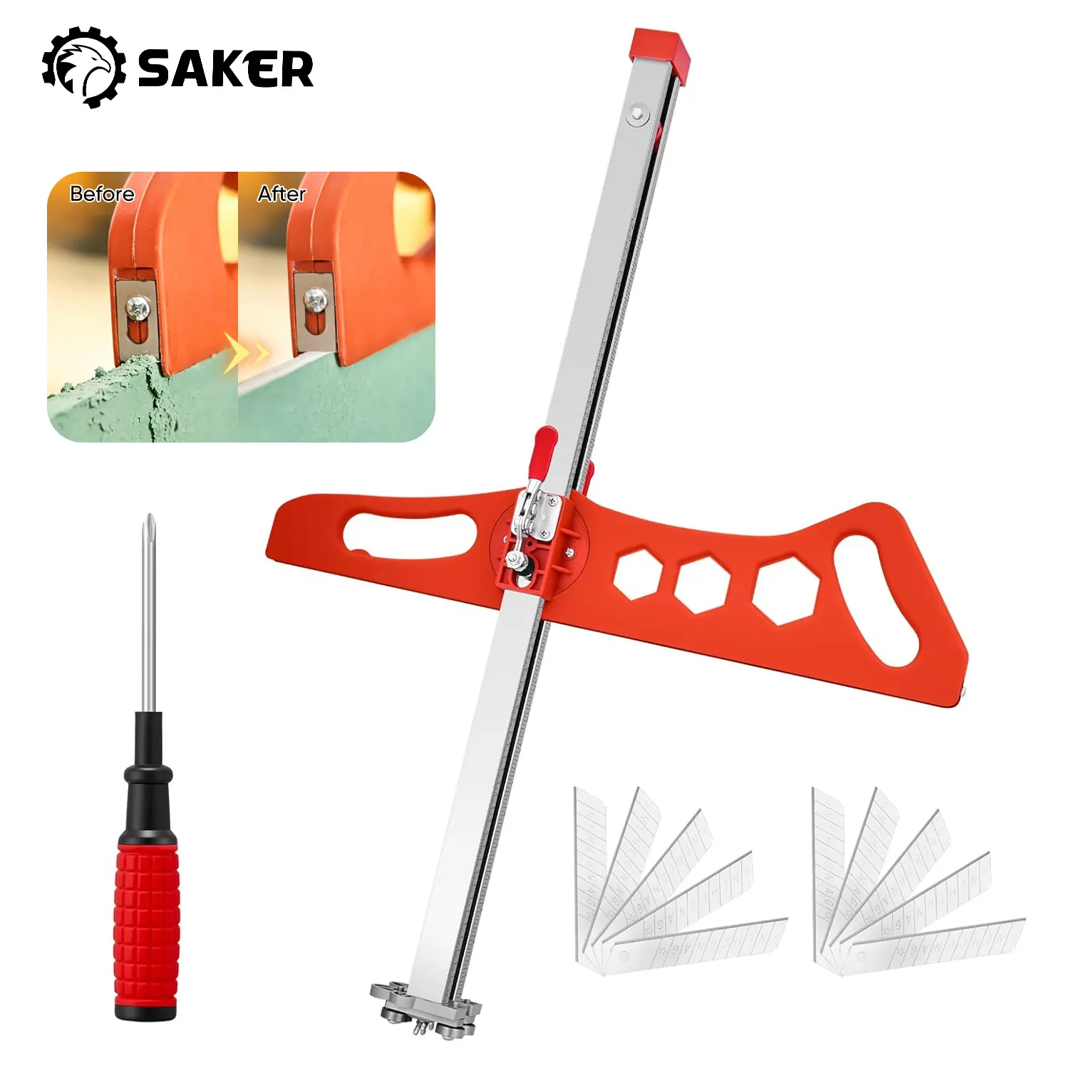 Drywall Cutting Tool Foldable Drywall Cutter for Wall Build Decoration Gypsum Board Cutting with 19 Wheels Orange Silver Design Drywall Cutting Tool Foldable Drywall Cutter for Wall Build Decoration Gypsum Board Cutting with 19 Wheels Orange Silver Design