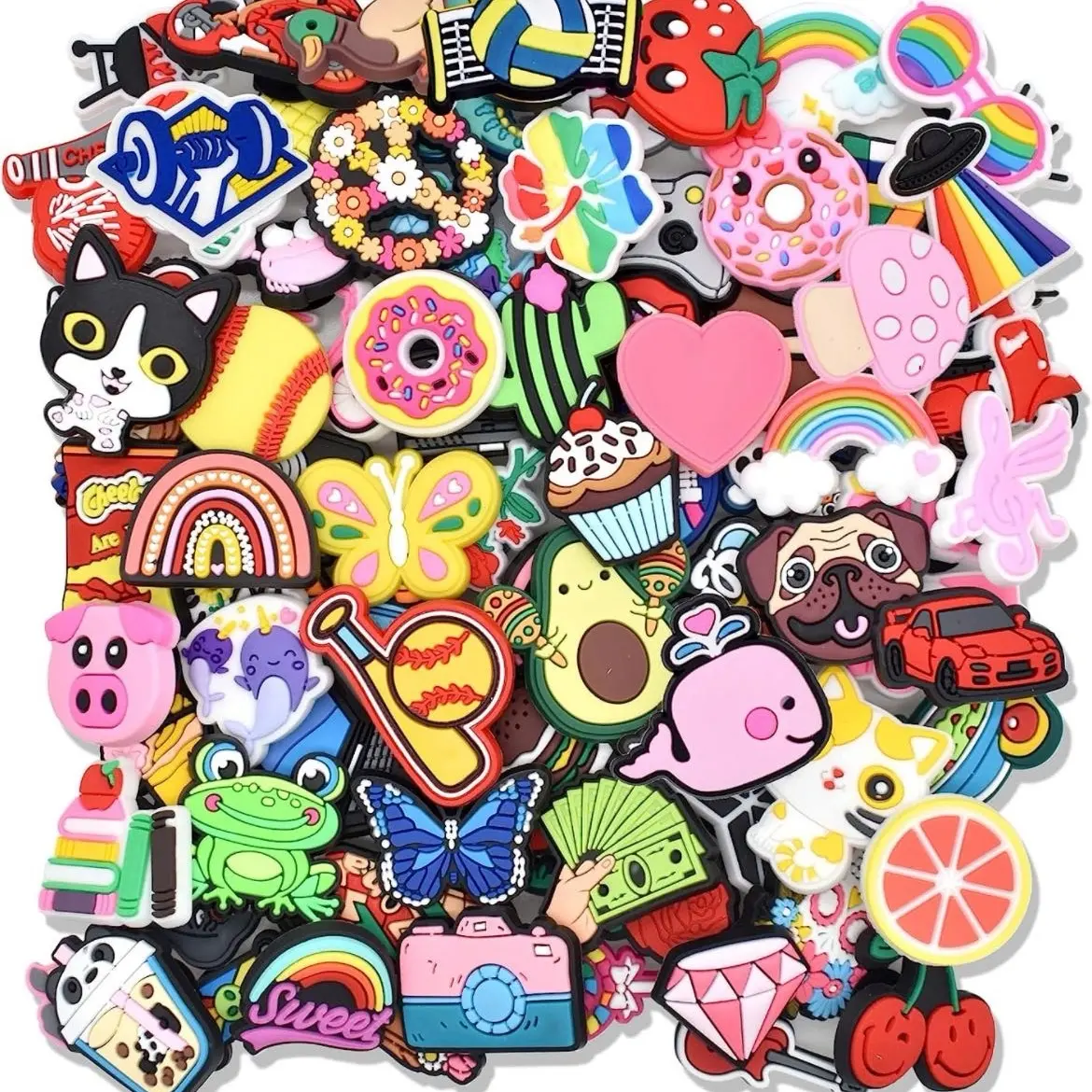 Shoe Charms Random Lot Cute Different Designs unisex-adult Shoe Ornaments Party Birthday Gifts