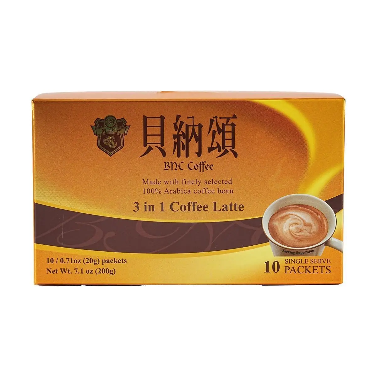 BNS 3-in-1 Instant Coffee Mix - Rich Latte Flavor, 10 Sachets (200g) - Easy Brew, Perfect for On-the-Go